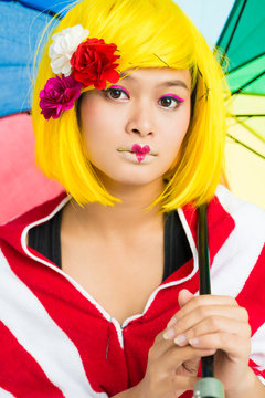 Thoughtful asian freak