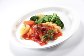 fried fish with tomato sauce