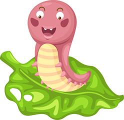 illustration of isolated cartoon worm vector
