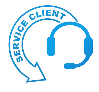 service client sur symbole validé bleu