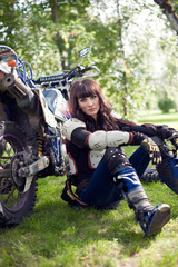 girl-biker motorcycle