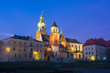 Fototapeta na wymiar Wawel w nocy, Kraków, Polska
