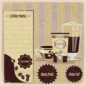 Vintage menu for cafe