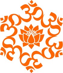 OM - AUM - Lotus Mandala -Buddhistisches Symbol