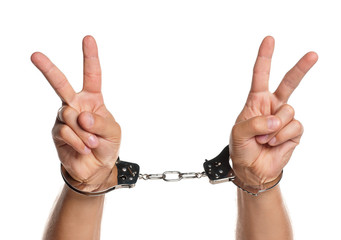 Hand with handcuffs