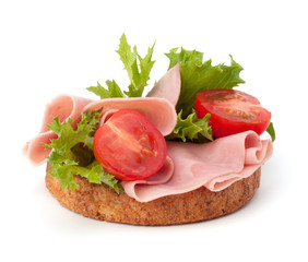 healthy sandwich with vegetable and smoked ham