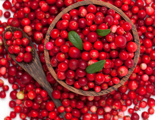 cranberries isolated on white background