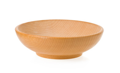 wood bowl isolated on white