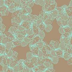 Abstract elegance seamless flower pattern with orchid.