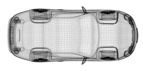 Voiture 3D filaire