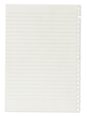 paper page notebook. textured isolated on the white backgrounds