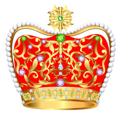 of royal gold crown with jewels and ornament