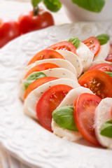 tomato with mozzarella cheese - selective sharpness-deep