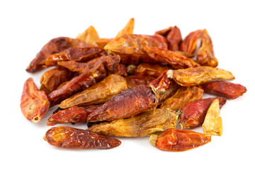 dried piri-piri on white background