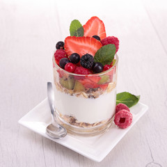 healthy breakfast with fruits