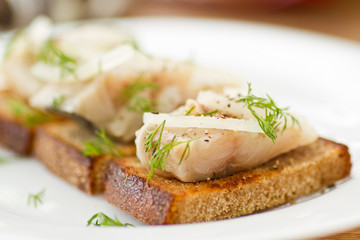 salted mackerel with grilled toast