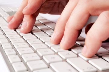 Hand and keyboard