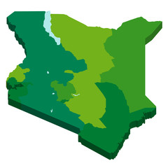 ケニア　地図　３D　国