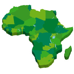 アフリカ　地図　国　３D
