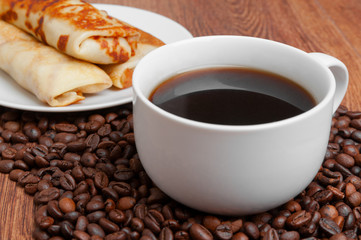 delicious pancakes and coffee