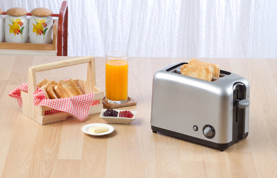 Bread toaster the kitchenware you need for preparing breakfast.