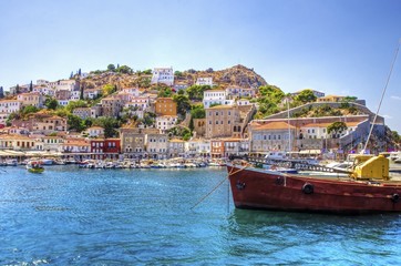 Beautiful Greek island, Hydra - obrazy, fototapety, plakaty