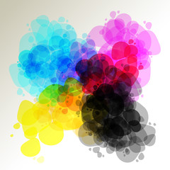 CMYK Wachsmalstifte Papier Aquarell cyan, magenta, yellow, key