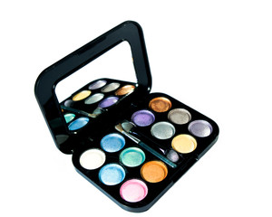 makeup brushes and cosmetics  palette