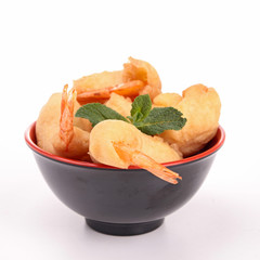 bowl of shrimp fritter