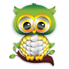 Baby Owl Paper Craft-Gufo Cucciolo di Carta-Vector