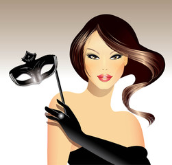 Woman with carnival mask