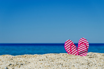 flip-flop on the beach