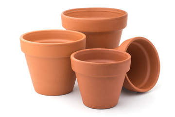 Empty ceramic flower pots