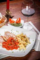 Grilled pork steak