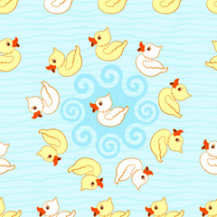 Seamless pattern with ducks