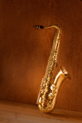 Obraz premium Sax golden tenor saxophone vintage retro