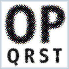 Colorful halftone alphabet