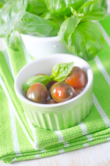 basil and tomato