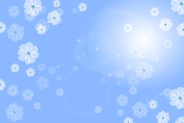 Fototapeta na wymiar Blue floral background flower vector
