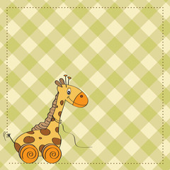 Baby shower card with cute giraffe