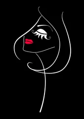 Foto op Canvas Mode make-up. Abstracte mooie vrouw gezicht silhouette.Eps10 © PerfectLazybones