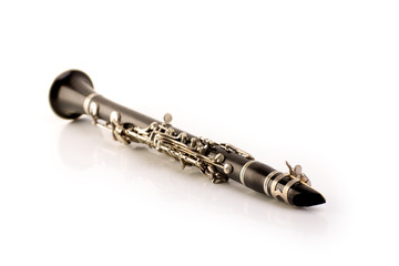 Black clarinet isolated on white