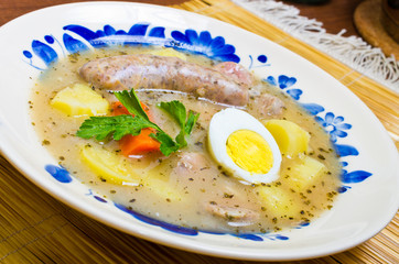 polish Zurek soup (sour-rye soup)