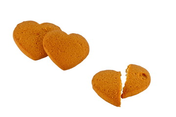 a image three cakes in form hearts