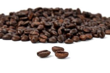 Coffee beans isolated on white background