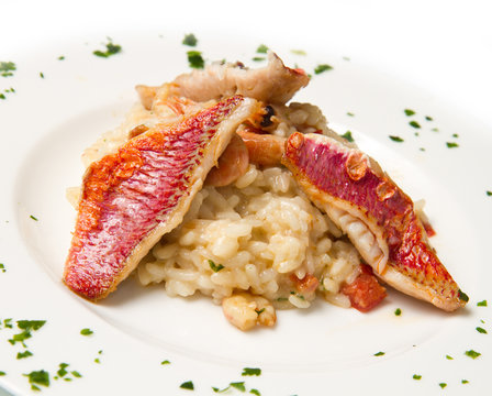 rosotto con filetti di triglia