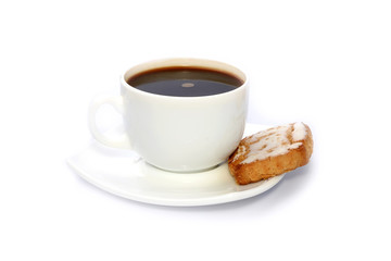 Coffee cup and cookies