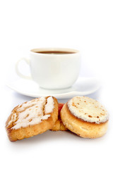 Coffee cup and cookies