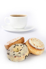 Coffee cup and cookies
