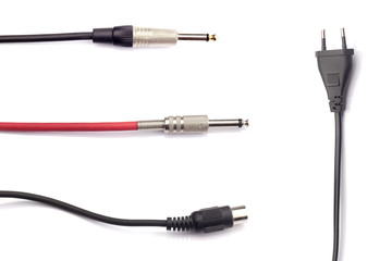 Collection of conectors - jack, MIDI, AC